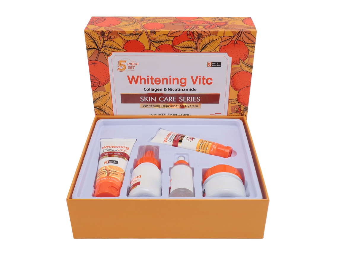 Kit De Cuidados Com A Pele Vitamina C Umectante E Proteção Solar