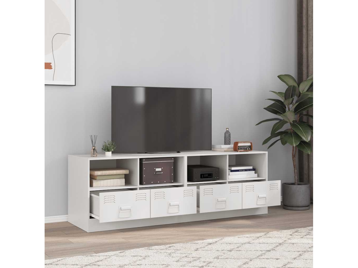 Vidaxl Móveis De Tv 2 Pcs 67x39x44 Cm Aço Branco