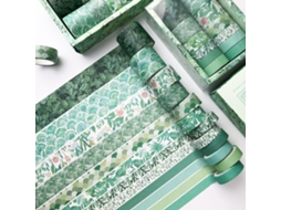 Fita Decorativa, Conjunto De Fita Washi Com Padrões Exclusivos De Plantas Verdes Para Scrapbooks, Artesanato Aplicado À Decoração Diy, Embrulho Para C