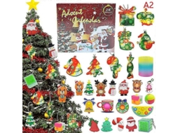 Calendário De Advento De Natal 24 Dias Brinquedos Anti-estresse Presente Para Crianças Patrón 2 (24 Piezas)