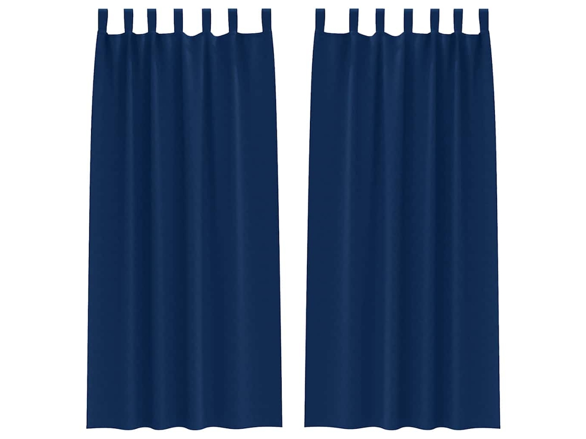 Maison Exclusive - Cortinas Blackout Com Argolas 2 Pcs Azul Escuro 245 X 140 Cm