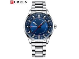 Relógio Masculino Casual , À Prova D'água, Pulseira de Aço, Mostrador Grande. MDUG (azul Prateado)