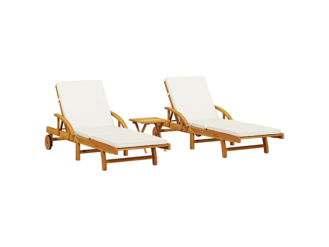 Sun Lounger, Sun Loungers Vidaxl Marrom Madeira De Acácia (n/a)