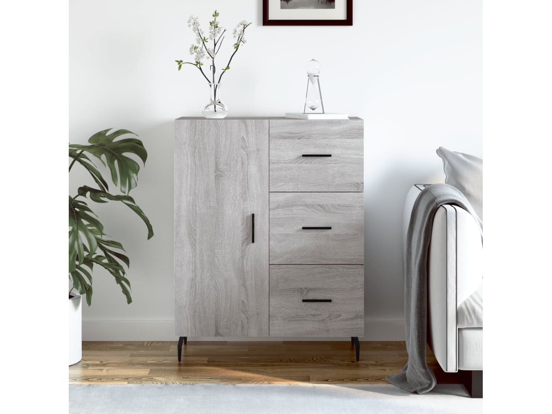 Vidaxl Aparador 69,5x34x90 Cm Derivados De Madeira Cinzento Sonoma