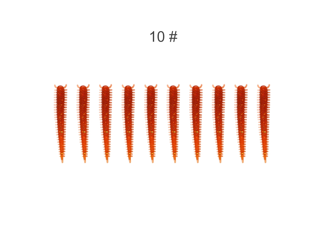Isca de Minhoca Elástica com Cheiro de Peixe 10pcs