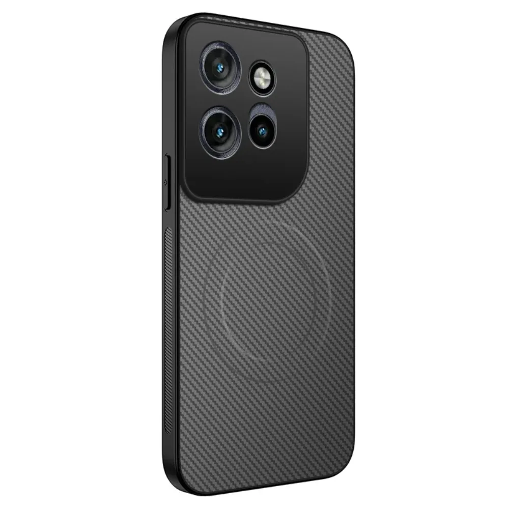 Capa Protetora À Prova De Choque Com Carregamento Magnético E Textura De Fibra De Carbono (cinza, Motorola Edge 50 Neo).