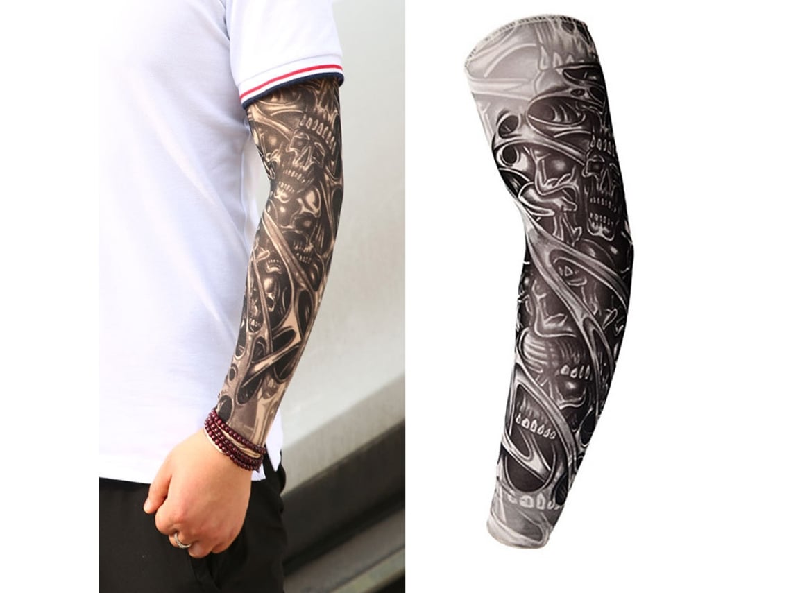 Manga de Braço com Estampa de Tatuagem Proteção UV para Exterior S/MARCA