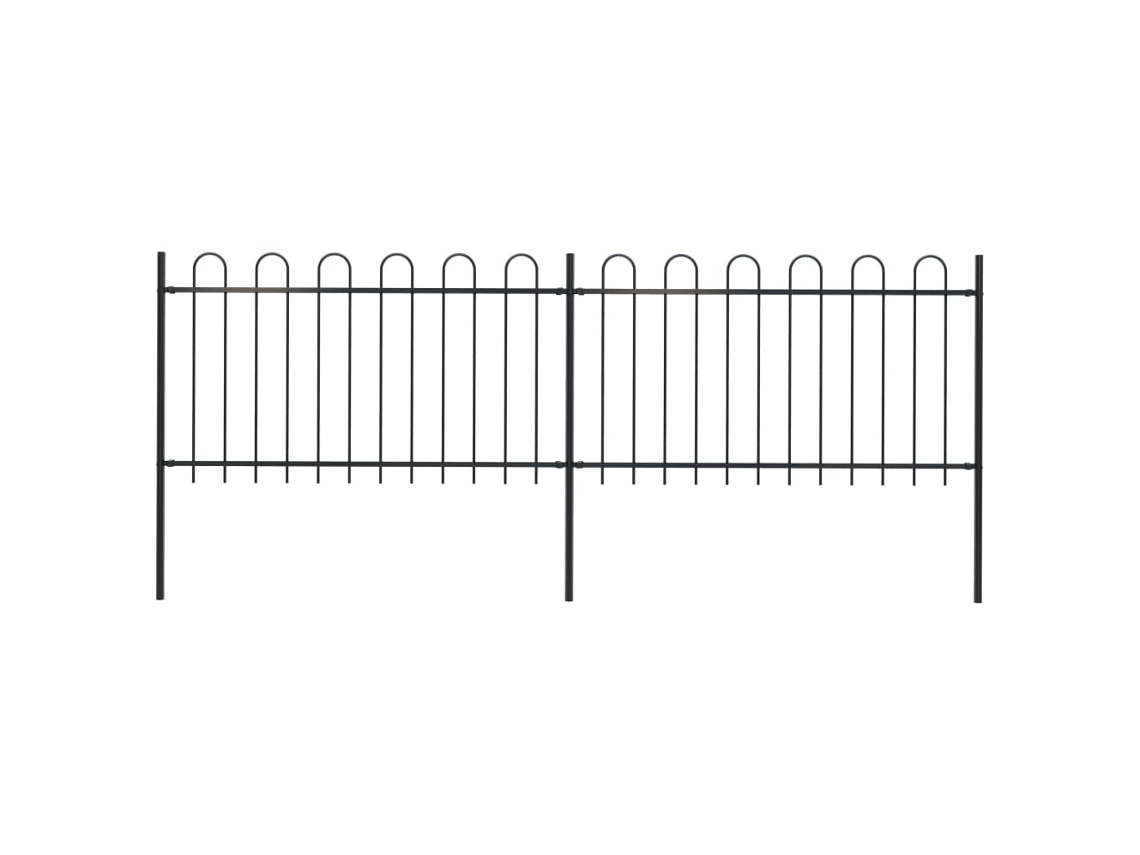 Cerca De Jardim Com Cabedal Em Aros 3,4x1 M Aã§o Preto DKD HOME DECOR