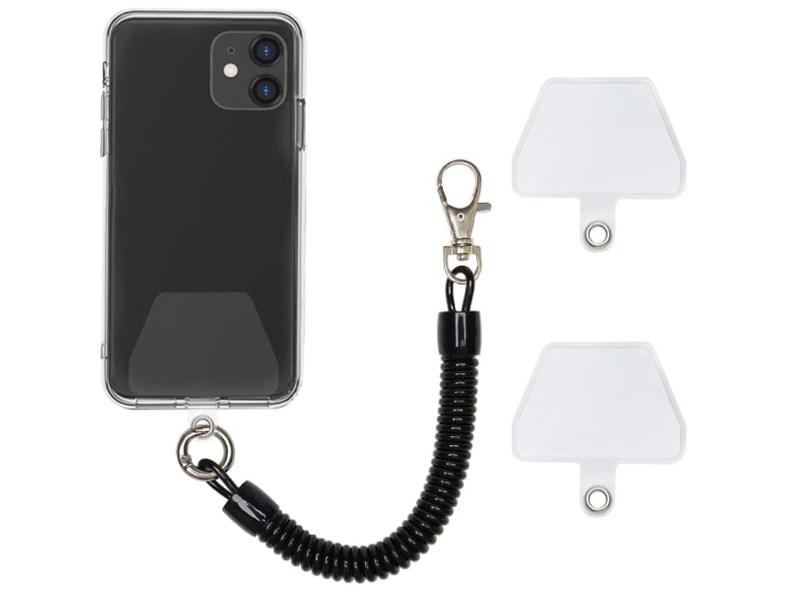 Alça De Segurança Para Celular / Alça Espiral Com Mosquetão Preta