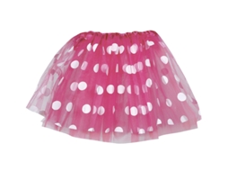 Tutu rosa com bolinhas 30 cm para criança