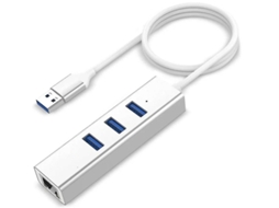Hub Usb 3.0 Com Adaptador De Lan Rj45 Gigabit Ethernet Compatível Com Macbook Air / Pro Imac Surface Chromebook E Outros Laptops Tipo A Bestvite