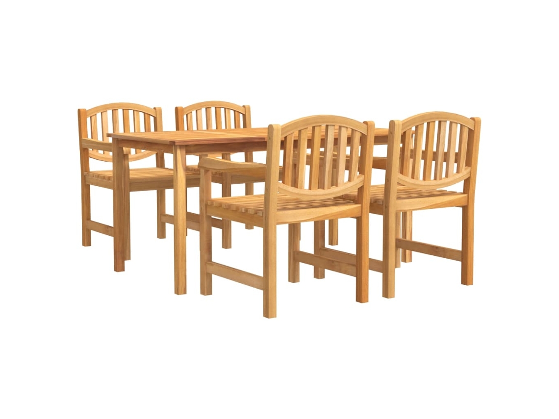 Conjunto 4 Conjunto De Jantar Para Jardim Vidaxl Marrom Madeira (160 X 80 X 77 Cm)