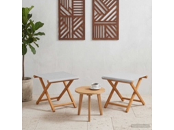 Vidaxl Cadeira De Deck 2 Pcs Madeira Sólida De Eucalipto Creme