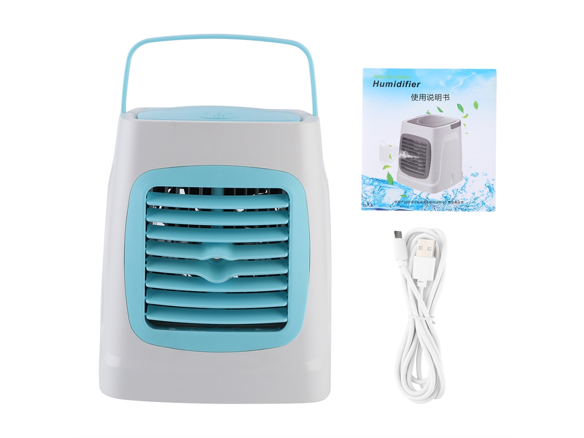 Ventilador Usb Portátil com Led e Umidificador Azul