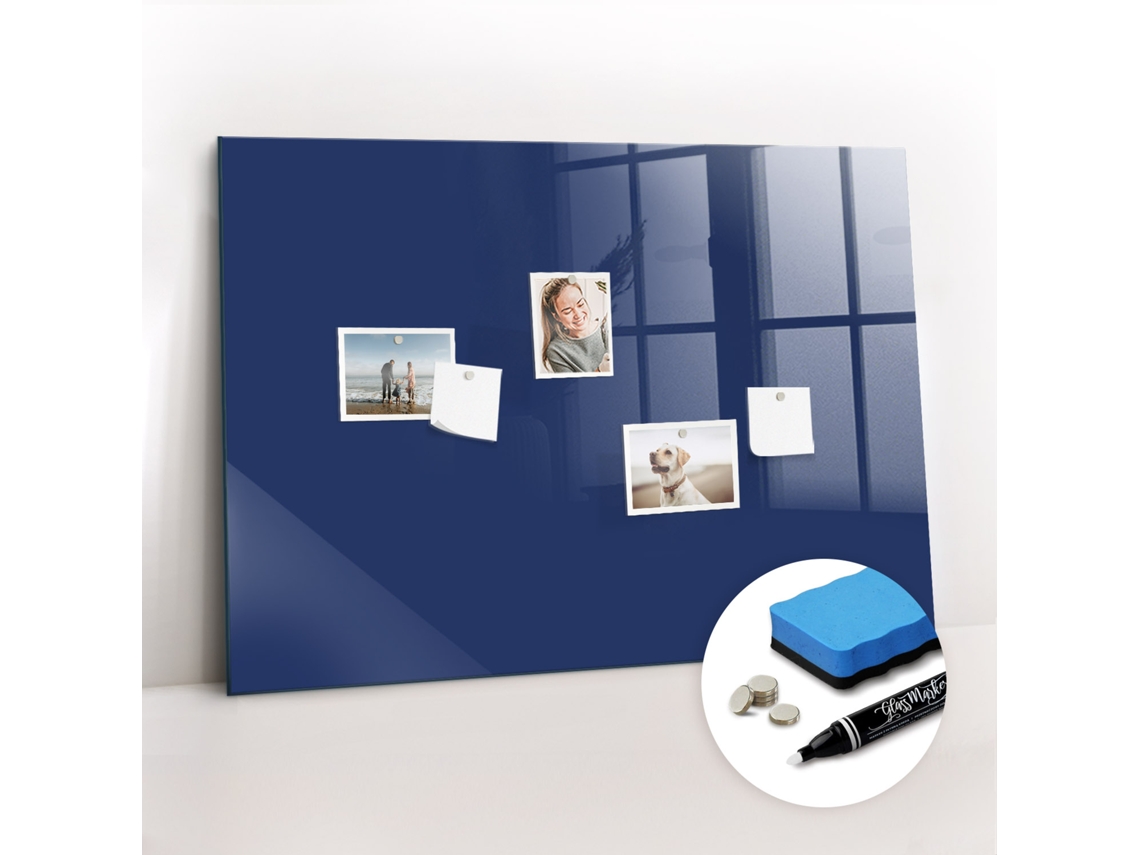 Quadro Magnético De Parede Cor Azul-escuro Para O Escritório Espelharte (100x70 Cm)