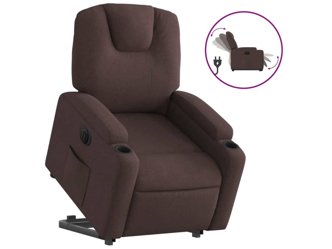 Electric Stand Up Recliner Chair, Electric Stand Up Recliner Chairs Vidaxl Marrom Tecido