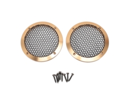 Capacete De Alto-falante De Teto Redondo Com Malha Dourado Diâmetro Externo 92mm Para Carro