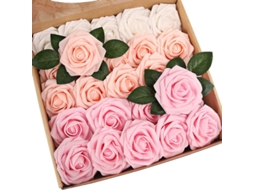Rosas Artificiais, 25 Peças de Flores Decorativas AQUAFORGE