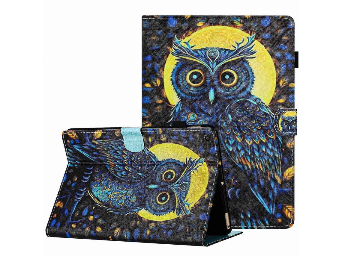 Capa de couro Webake para tablet inteligente com padrão pintado e costura