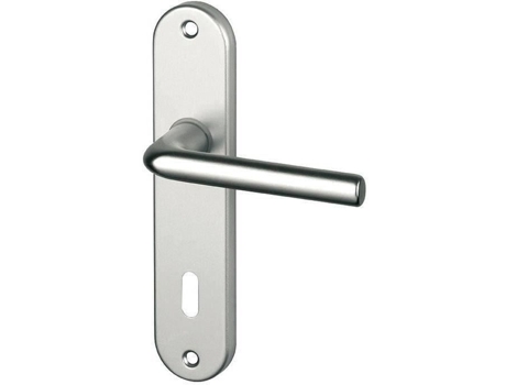 Conjunto De Porta Sofoc Courchevel Alumínio Acabamento Prateado Entraxate 165mm
