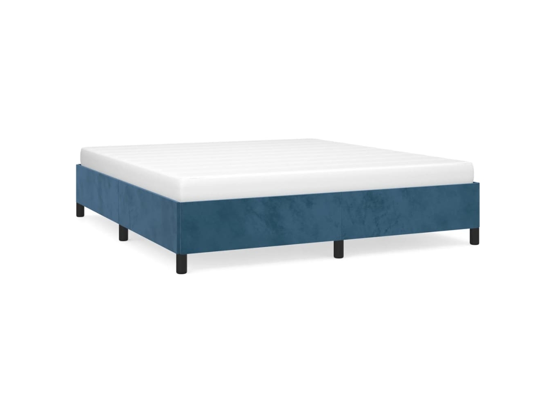 Estrutura de Cama Veludo Azul Escuro MAISON EXCLUSIVE (180x200 cm)