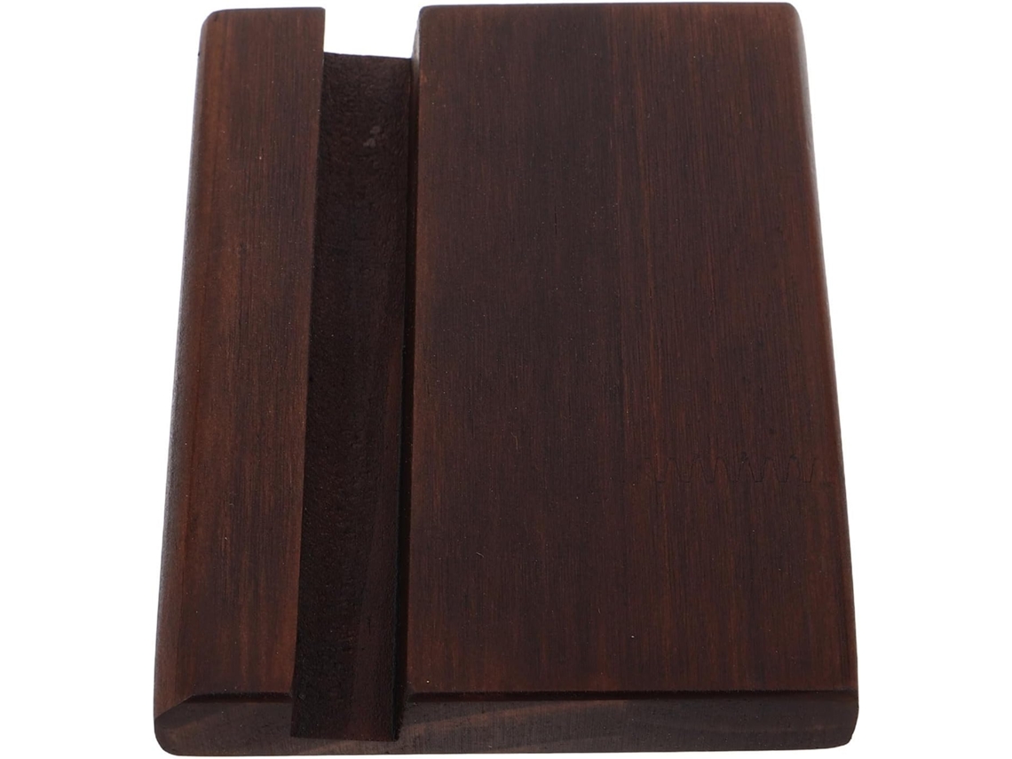 Suporte Minimalista De Madeira Marrom Para Smartphone, Tablet E Celular.