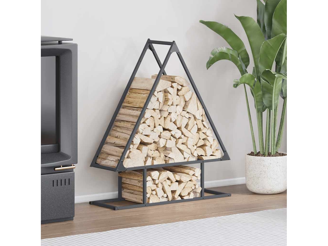Vidaxl Suporte Para Lenha 80x25x90 Cm Aço Laminado A Frio Antracite