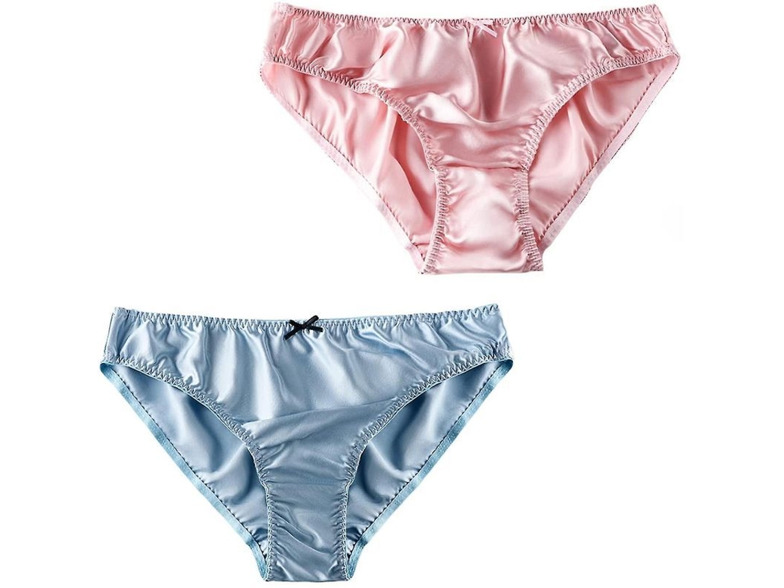 2026 mujeres Calzoncillos de Seda de Morera Bikini Sexy Satin Suave Ropa Interior 2 Piezas