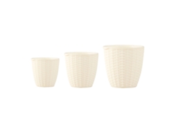 Laxiscreed Vaso De Planta Lazy Flower Com Rattan E Corda Absorvente – Conjunto De 3 Tamanhos