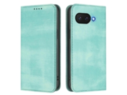 Capa Tipo Carteira Para Google Pixel 9a Com Textura Retrô E Bloqueio Rfid Em Couro