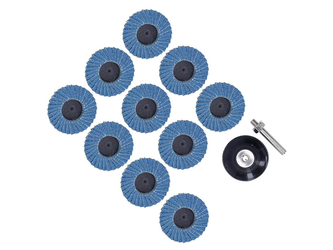 Conjunto De 10 Discos Abrasivos 2 Polegadas 5cm Na Cor Cinza Granulometria 80