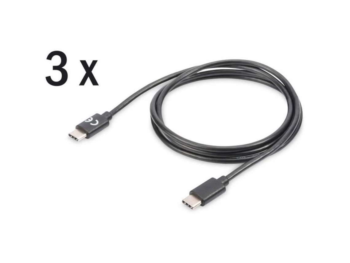 DIGITUS Ak-880908-010-S Ak-880908-010-S Cabo de Conexão Usb 2.0 1X Usb-C Macho 1X Usb-C Macho 1 0 M Preto 3 Unidades