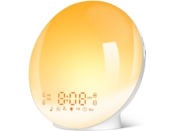 Lurelia Despertador Com Simulação De Nascer Do Sol, Alarmes Duplos, Abajur, Função Soneca, Rádio Fm (branco)