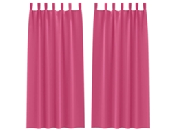Maison Exclusive - Cortinas Blackout Com Argolas 2 Pcs Rosa Brilhante 245 X 140 Cm
