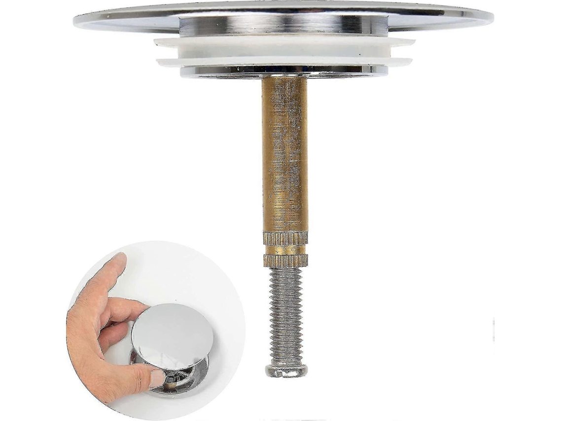 Tapón de Baño Universal 70mm, Ajustable En Altura, Doble Junta, Latón Cromado, Antirrobo, Fácil de Limpiar Y Desmontar