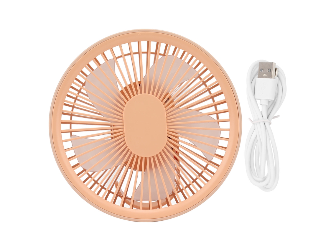 Ventilador de Teto Portátil Usb Led Luz Noturna Rosa