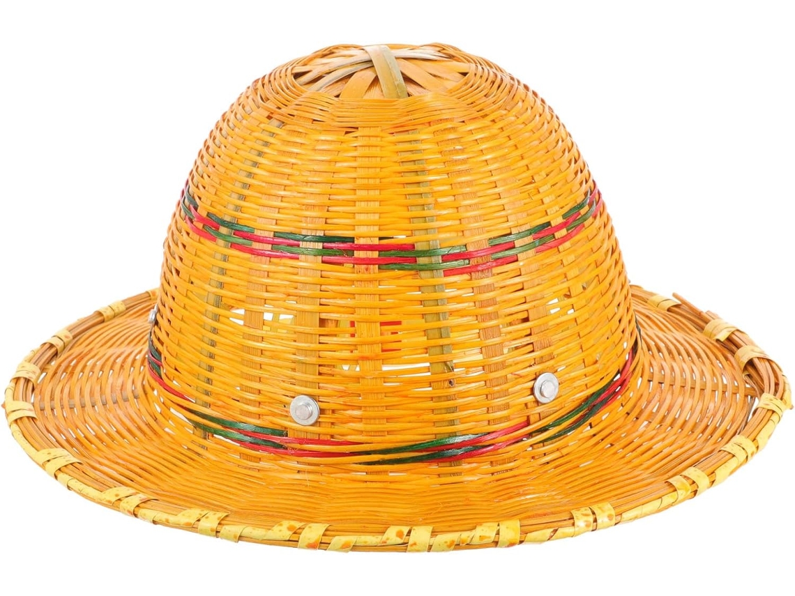 Capacete de Segurança com Ventilação Eficiente em Bambu Trançado para Proteção Solar Respirável, Colorido SFUSHOS