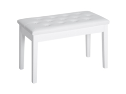 Banco para piano com armazenamento, couro sintético, branco (76x36x50 cm) | S/MARCA
