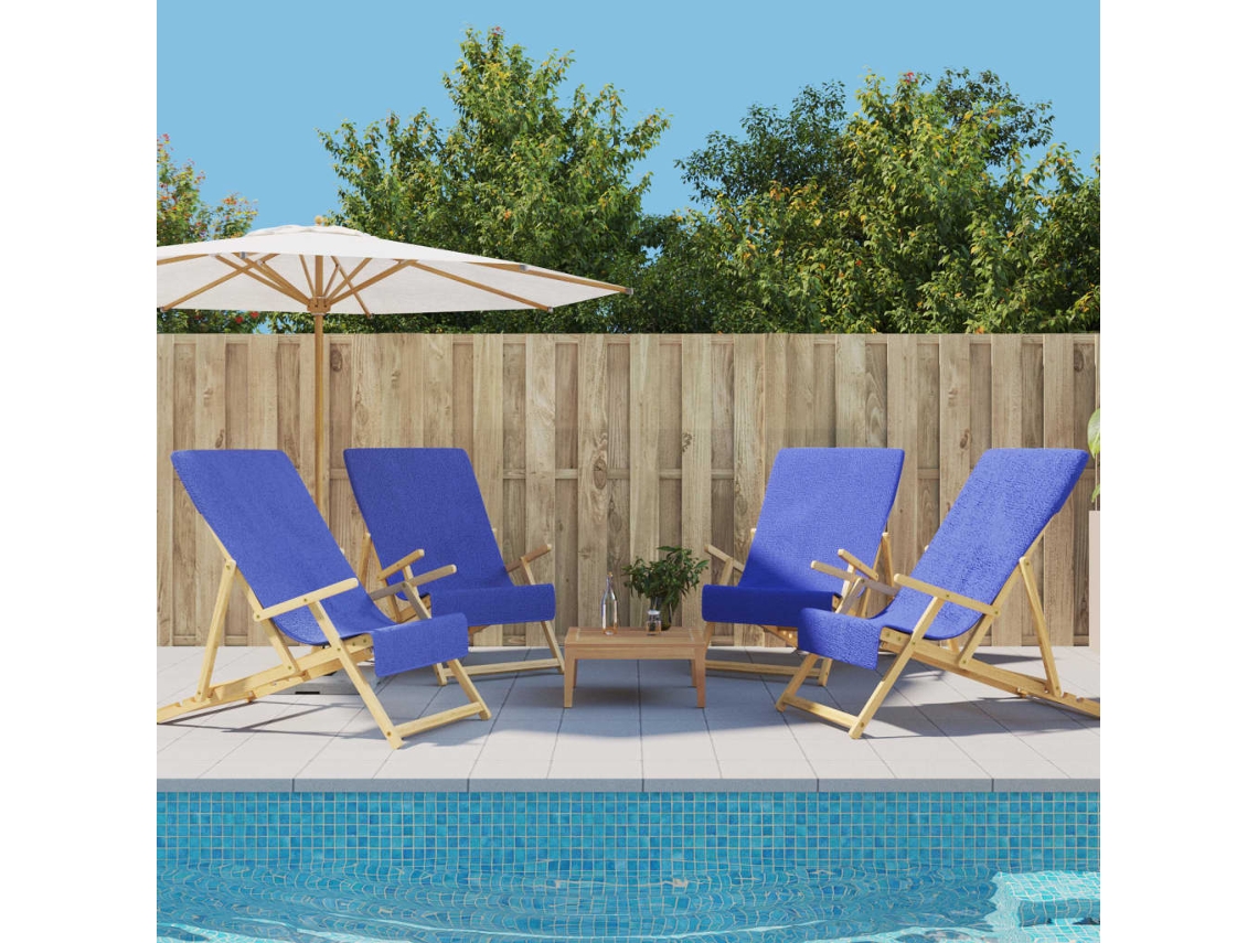 Vidaxl Toalhas De Praia 4 Pcs 60x135 Cm Tecido 400 Gsm Azul Royal