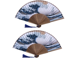 Leque Dobrável Decorativo 2 Peças Cosplay Portátil Mão GOKOCO