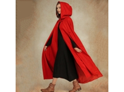 Manto de Inverno Feminino Casual Sem Mangas com Capuz e Fecho de Botão Longo de Cor Sólida