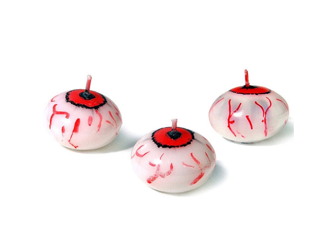 Laxiscreed Conjunto De 3 Decorações De Halloween Com Velas De Olho Para Festa