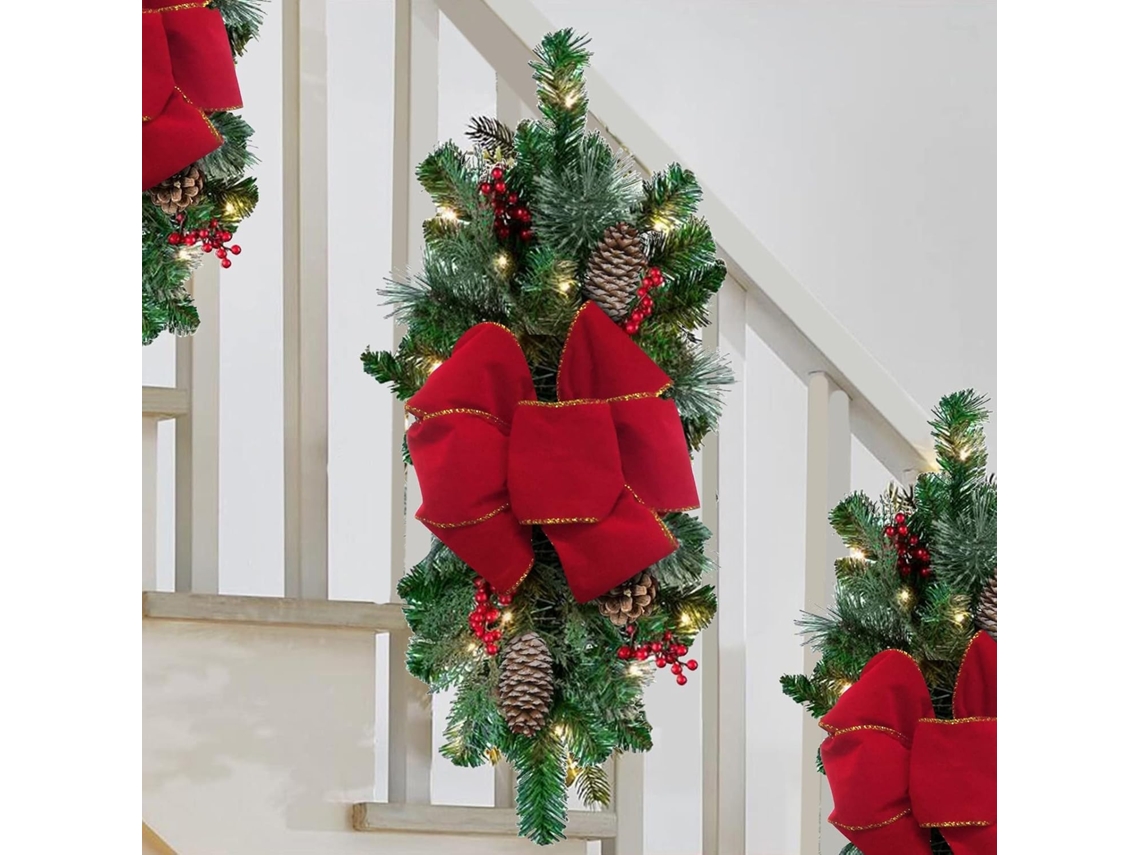 Couronne D'escalier Pré-éclairée Avec Lumières Sans Fil - Décoration Classique De Pour Escaliers, Cheminées,