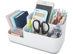 Caixa Organizadora de Mesa, Estojo para Canetas, Porta, Canetas, Organizador de Mesa, Material de Escritório, Penteadeira BRILVIBERA (branco)