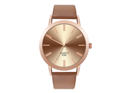 Relógio de Pulso Casual Unisex de Quartzo com Pulseira de Pu Moda Presente (café)