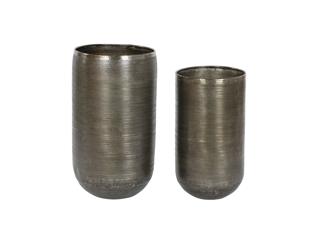 Conjunto de 2 Vasos de Alumínio Envelhecido, 35x35x64cm ALEXANDRA HOUSE LIVING