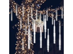 Pluie de Météores 30Cm 8 Tubos de Transparência Impermeáveis Guirlande Lumineuse 288 Leds Météore Douche Lumière Pour Noel Extérieure Jardin