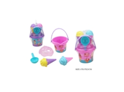 Conjunto De Balde Marbueno Com Acessórios Roxo 22x15 Cm Praia