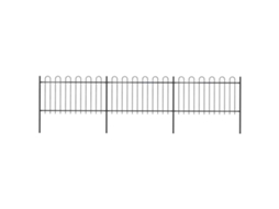 Vidaxl Cerca De Jardim Com Arco Superior Em Aço 504x100 Cm Preta