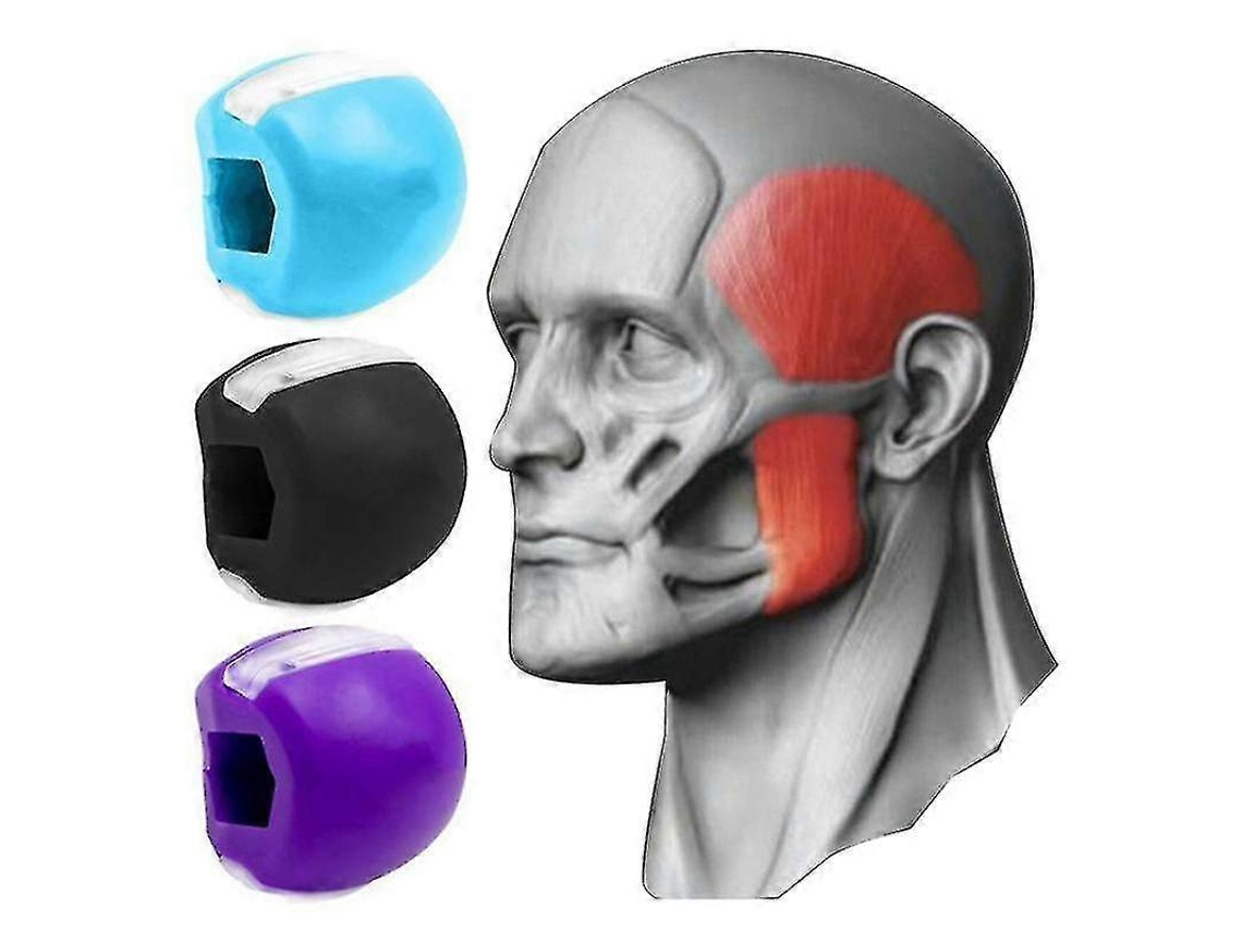 Pacote Com 3 Bolas De Silicone Para Mastigar, Para Treinamento Muscular Da Mandíbula E Pescoço, Roxas Aquaforge